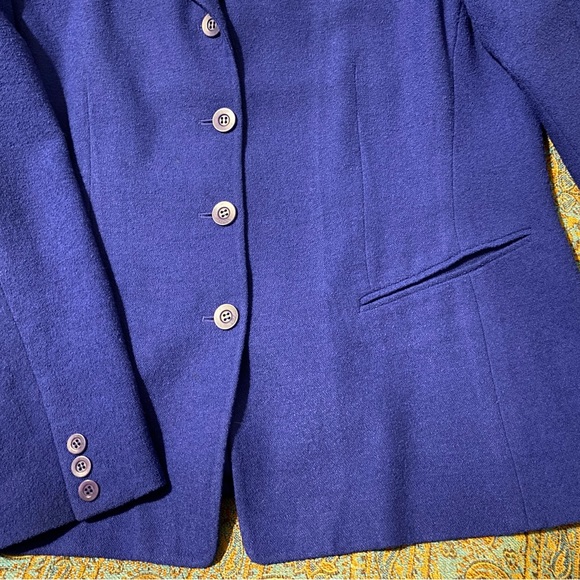Sapphire Blue Emanuel Ungaro Jacket Sz 14 EURO Sz 48. Beautiful Cut!! - Picture 3 of 8
